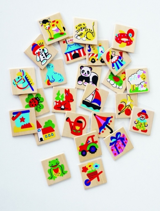 Erkennungsbildchen-Set auf Holz, B/H 4x4 cm, Satz 2
