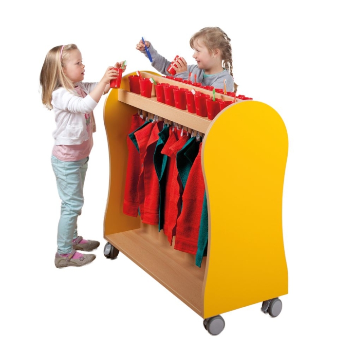 Handtuch-/Zahnputzwagen mit Bilderleiste