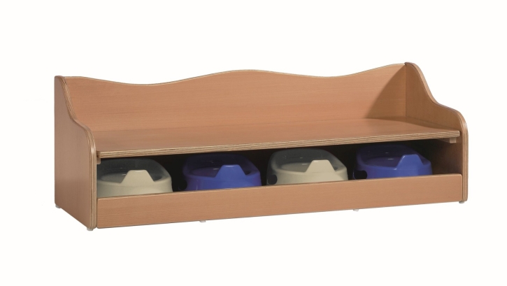 Töpfchenbank mit Sitzfläche, B/H/T 107 x 35 x 37 cm