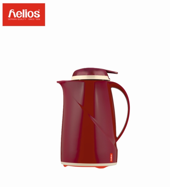 Helios Isolierkanne Wave Push, mit Drucktastenverschluss, 0,6 Liter, Dunkelrot