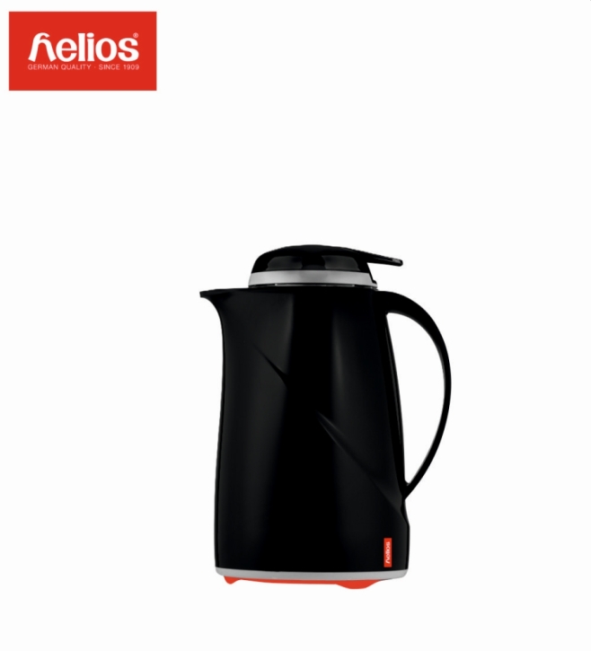 Helios Isolierkanne Wave Push, mit Drucktastenverschluss, 0,6 Liter, Schwarz