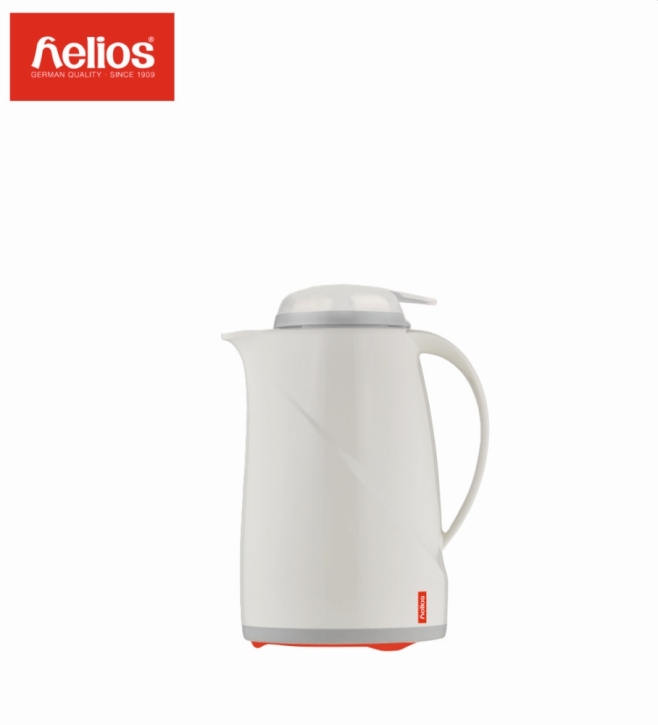Helios Isolierkanne Wave Push, mit Drucktastenverschluss, 0,6 Liter, Weiß
