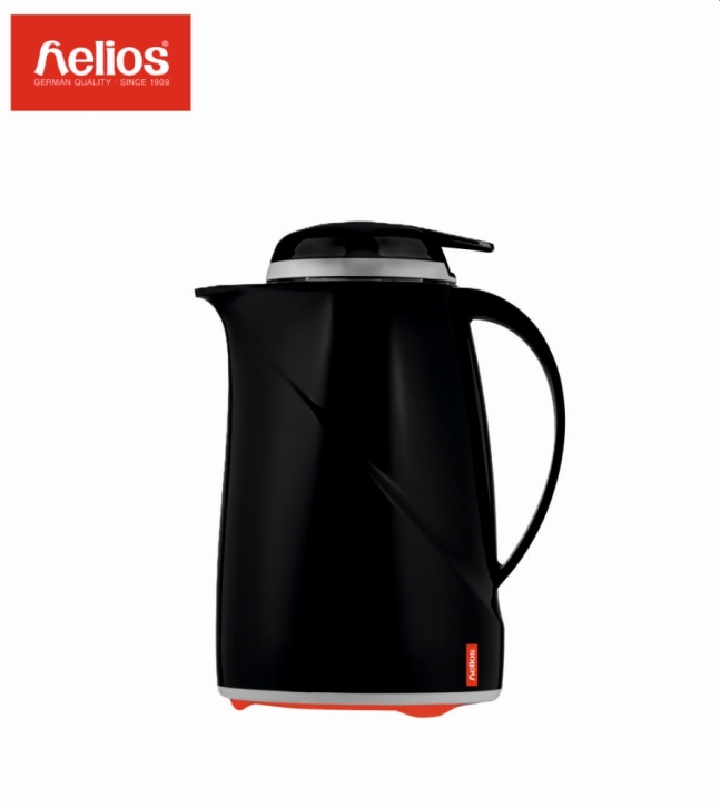 Helios Isolierkanne Wave Push, mit Drucktastenverschluss, 1 Liter, Schwarz
