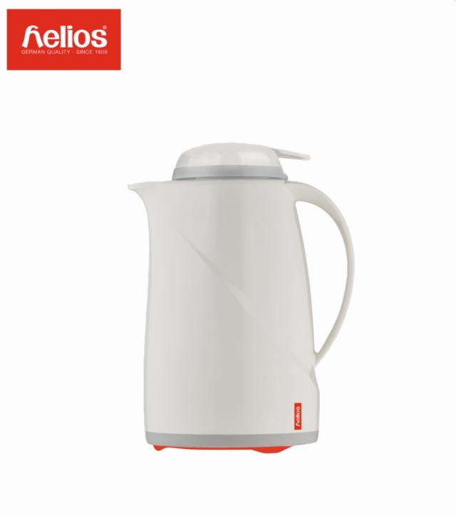 Helios Isolierkanne Wave Push, mit Drucktastenverschluss, 1 Liter, Weiß