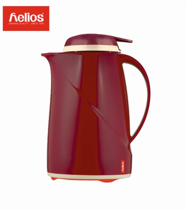 Helios Isolierkanne Wave Push, mit Drucktastenverschluss, 1,5 Liter, Dunkelrot