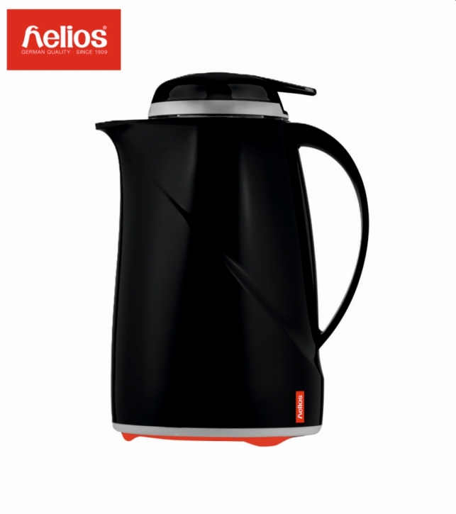 Helios Isolierkanne Wave Push, mit Drucktastenverschluss, 1,5 Liter, Schwarz
