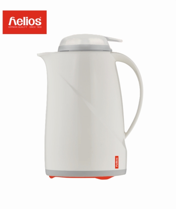 Helios Isolierkanne Wave Push, mit Drucktastenverschluss, 1,5 Liter, Weiß