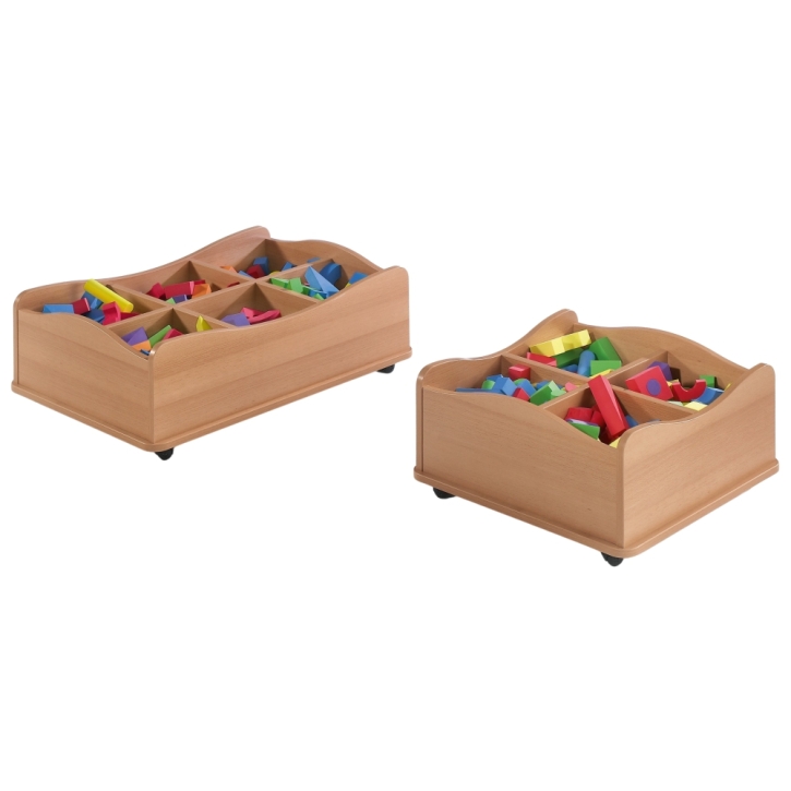 Wellenspiele- und Bücherkiste mit 4 oder 6 Fächern