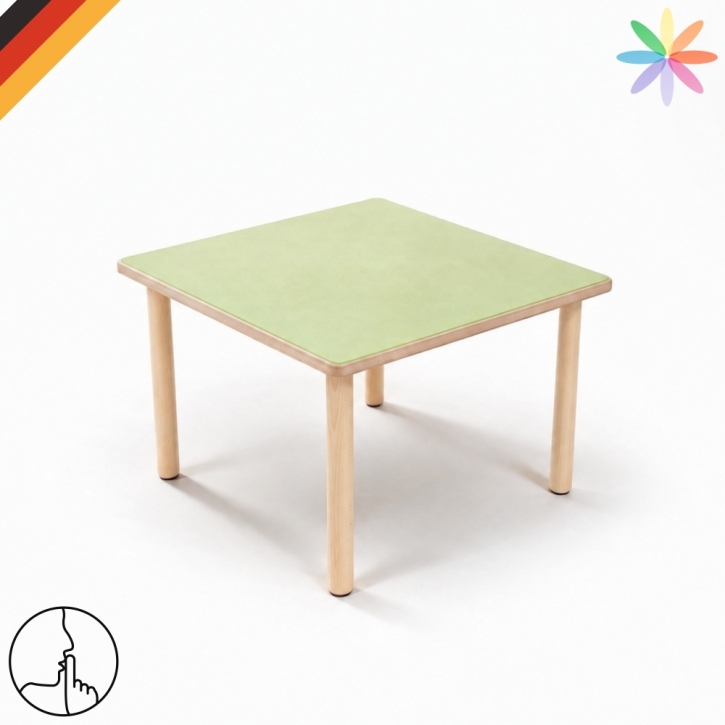Zargenloser Quadrattisch mit 25 mm Multiplex-Tischplatte