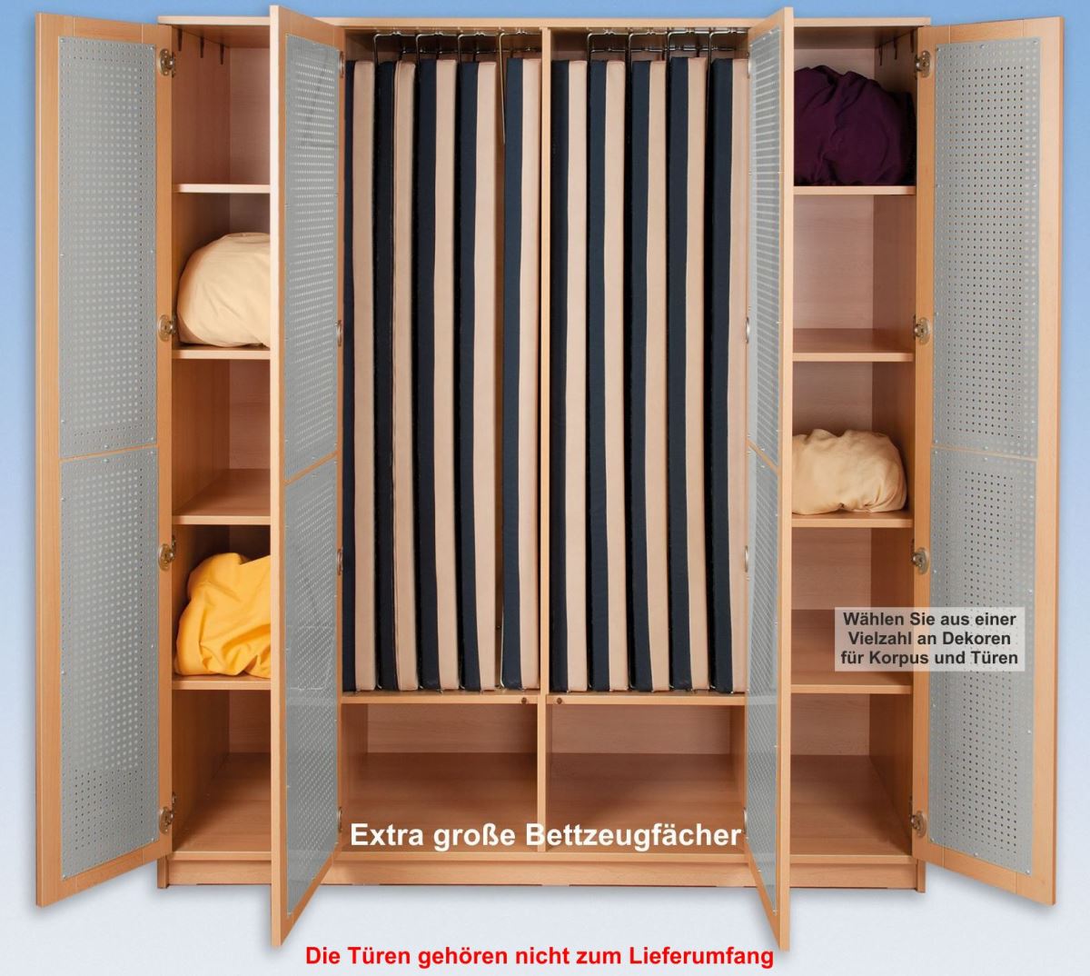 Geräumige Schränke, Kapazität 4-12 Polster, mit Vorhangeinrichtung, MIT