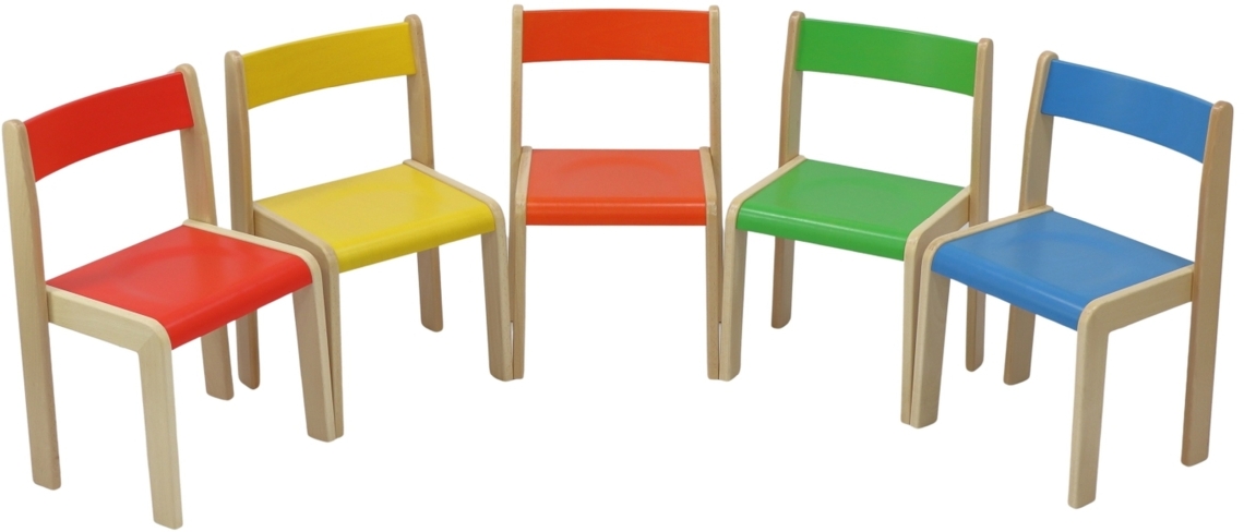 Stuhl Tim mit farbiger Rückenlehne und Sitzfläche