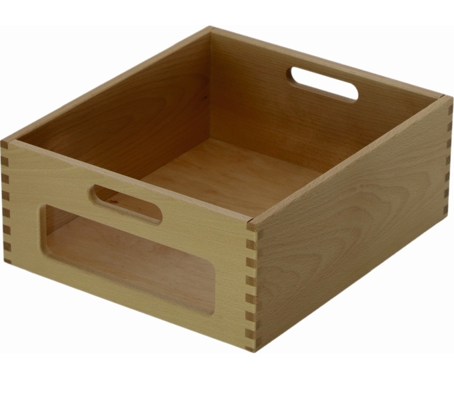 großer Materialkasten, buche, mit Sichtfenster großer Materialkasten, buche, mit Sichtfenster