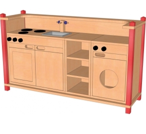 hohe Spielküche, B/H/T: 140 x 80 x 40 cm