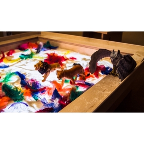 Leuchtsandkasten mit Ablagerahmen