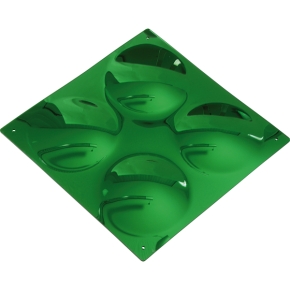 Farbige gewölbte Spiegel 33x33 cm 4er Set