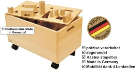 Bausteinwagen mit "Puzzle-Deckel", 56 x 33 x H 27 cm
