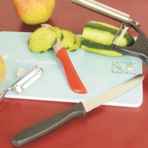 Küchenmesser glatt, Klinge 7 cm, gesamt 16 cm, aus Edelstahl 18/0 BLAU