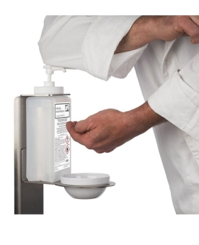 AUSVERKAUFT Desinfektionsständer aus Edelstahl mit Dosierpumpe, Fassungsvermögen 1,0 Liter