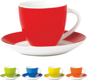 (2) Untertasse aus Porzellan, Ø 14,5 cm, ORANGE