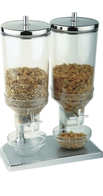 Profi-Cerealienspender - 2 Behälter mit je 4,5 Liter Inhalt, 22×35,0×Höhe 52 cm