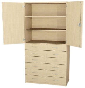 Breiter Oberschrank mit Mittelwand offen, B/H/T: 95 x 90 x 40 cm-135-104-03