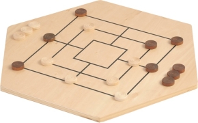 AUSVERKAUFT Abverkauf: Ludo 6er & Mühle aus Holz, Brettspiel