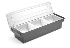 Zutatenbox – 3 Behälter, Bar up, Schwarz, B/T/H: 480 x 150 x 100 mm