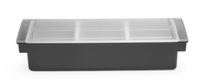 Zutatenbox – 3 Behälter, Bar up, Schwarz, B/T/H: 480 x 150 x 100 mm