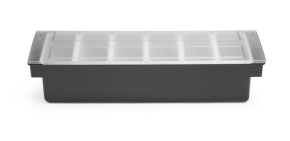 Zutatenbox – 6 Behälter, Bar up, Schwarz, B/T/H: 480 x 150 x 100 mm