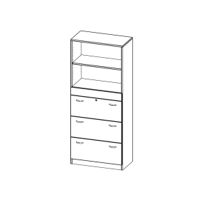 Hängeregisterschrank, 5 Ordnerhöhen - B/H/T: 80x190x40 cm