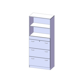 Hängeregisterschrank, 5 Ordnerhöhen - B/H/T: 80x190x40 cm