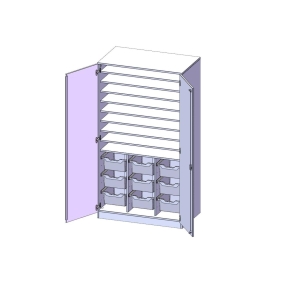 Bastelschrank, 5 Ordnerhöhen - B/H/T: 104.5x190x60 cm