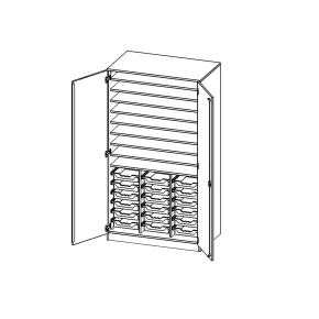 Bastelschrank, 5 Ordnerhöhen - B/H/T: 104.5x190x60 cm