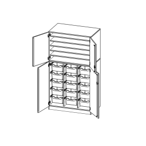 Bastelschrank, 5 Ordnerhöhen - B/H/T: 104.5x190x65 cm