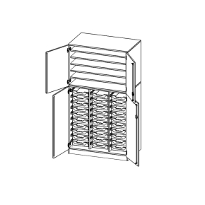 Bastelschrank, 5 Ordnerhöhen - B/H/T: 104.5x190x60 cm