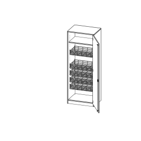 Sportschrank, 5 Ordnerhöhen, Türanschlag rechts - B/H/T: 70.3x190x60 cm