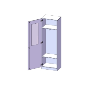 Garderobenschrank mit Spiegel und Garderobenstange, 5 Ordnerhöhen, Türanschlag - B/H/T: 60x190x50 cm Garderobenschrank mit Spiegel und Garderobenstange, 5 Ordnerhöhen, Türanschlag - B/H/T: 60x190x50 cm