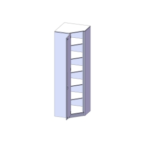 Innenecke als Schrank, 6 Ordnerhöhen, Türanschlag - B/H/T: 70x226x70 cm