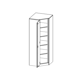 Innenecke als Schrank, 5 Ordnerhöhen, Türanschlag - B/H/T: 70x190x70 cm