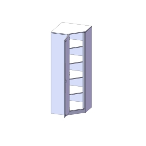 Innenecke als Schrank, 5 Ordnerhöhen, Türanschlag - B/H/T: 70x190x70 cm