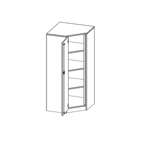 Innenecke als Schrank, 4 Ordnerhöhen, Türanschlag - B/H/T: 70x154x70 cm