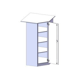 Innenecke als Schrank, 4 Ordnerhöhen, Türanschlag - B/H/T: 80x154x80 cm