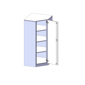 Innenecke als Schrank, 4 Ordnerhöhen, Türanschlag - B/H/T: 70x154x70 cm