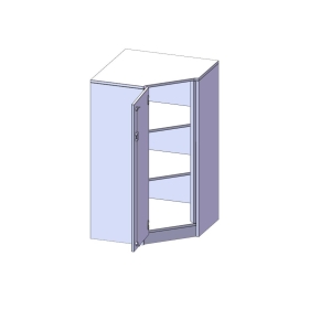 Innenecke als Schrank, 3 Ordnerhöhen, Türanschlag - B/H/T: 70x118x70 cm