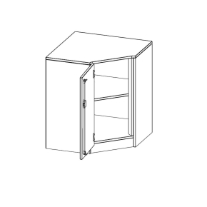 Innenecke als Schrank, 2 Ordnerhöhen, Türanschlag - B/H/T: 70x82x70 cm