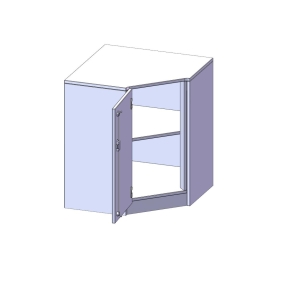 Innenecke als Schrank, 2 Ordnerhöhen, Türanschlag - B/H/T: 70x82x70 cm