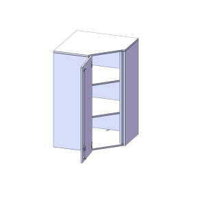 Innenecke Aufsatzschrank, 3 Ordnerhöhen, Türanschlag links - B/H/T: 70x108x70 cm