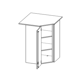 Innenecke Aufsatzschrank, 3 Ordnerhöhen, Türanschlag links - B/H/T: 90x108x90 cm