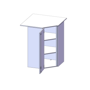 Innenecke Aufsatzschrank, 3 Ordnerhöhen, Türanschlag links - B/H/T: 90x108x90 cm