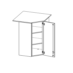 Innenecke Aufsatzschrank, 3 Ordnerhöhen, Türanschlag rechts - B/H/T: 90x108x90 cm